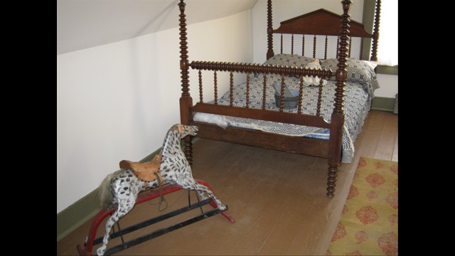 Bedroom, second story; hobby horse