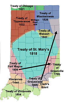 Indiana Map & Significant Treaties with Native Americans